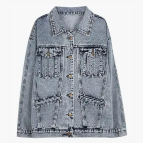 Soft Grunge Washed Denim Jacket