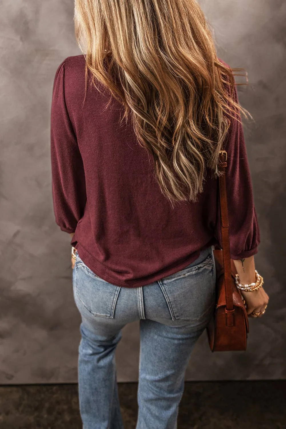 Solid Color 3/4 Sleeve