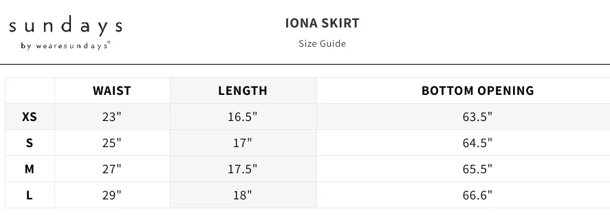 Sure! The optimized title for the e-commerce product could be Faro Stripe Iona Skirt - Perfect for Sundays.