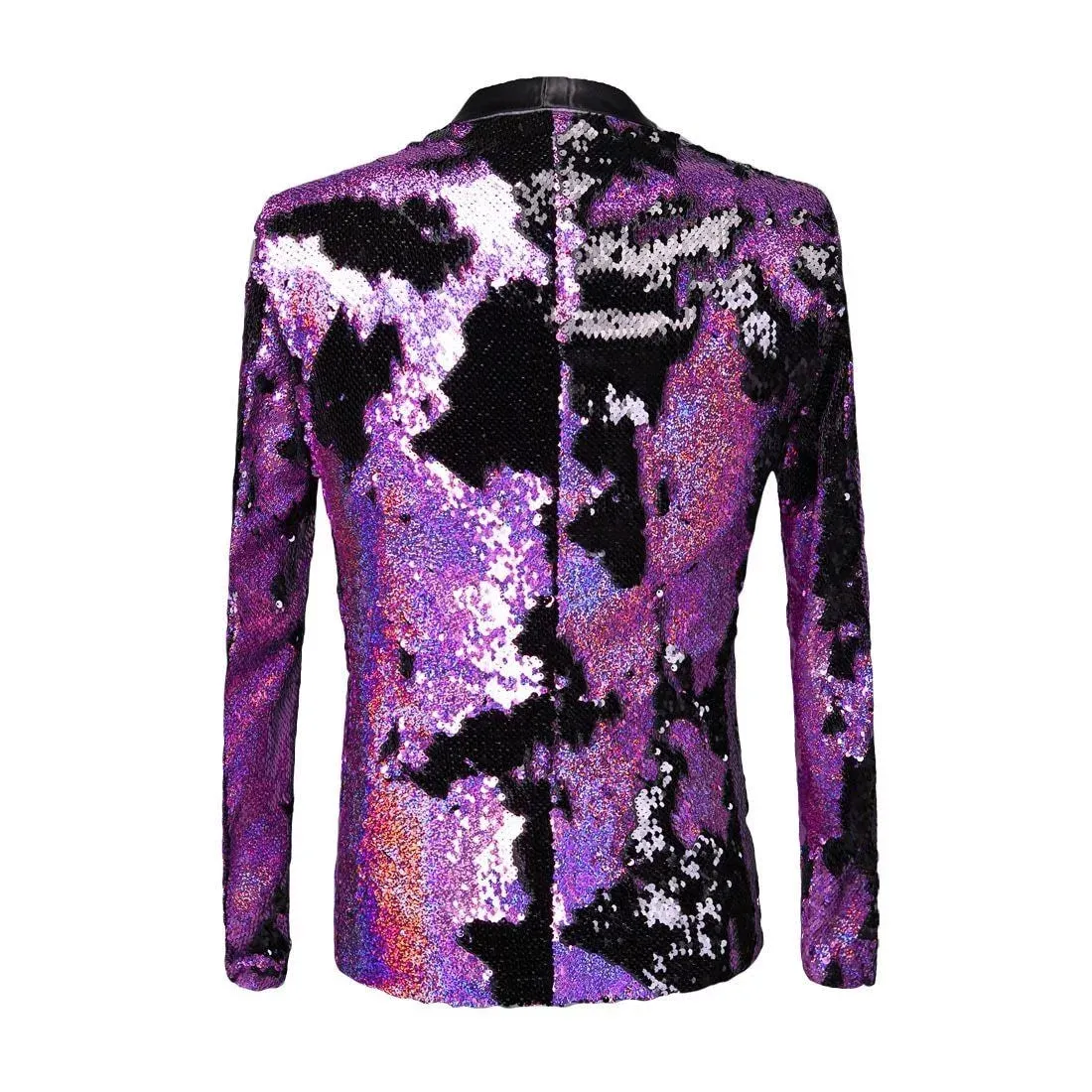 The Tristan Sequin Slim Fit Blazer Suit Jacket - Plum