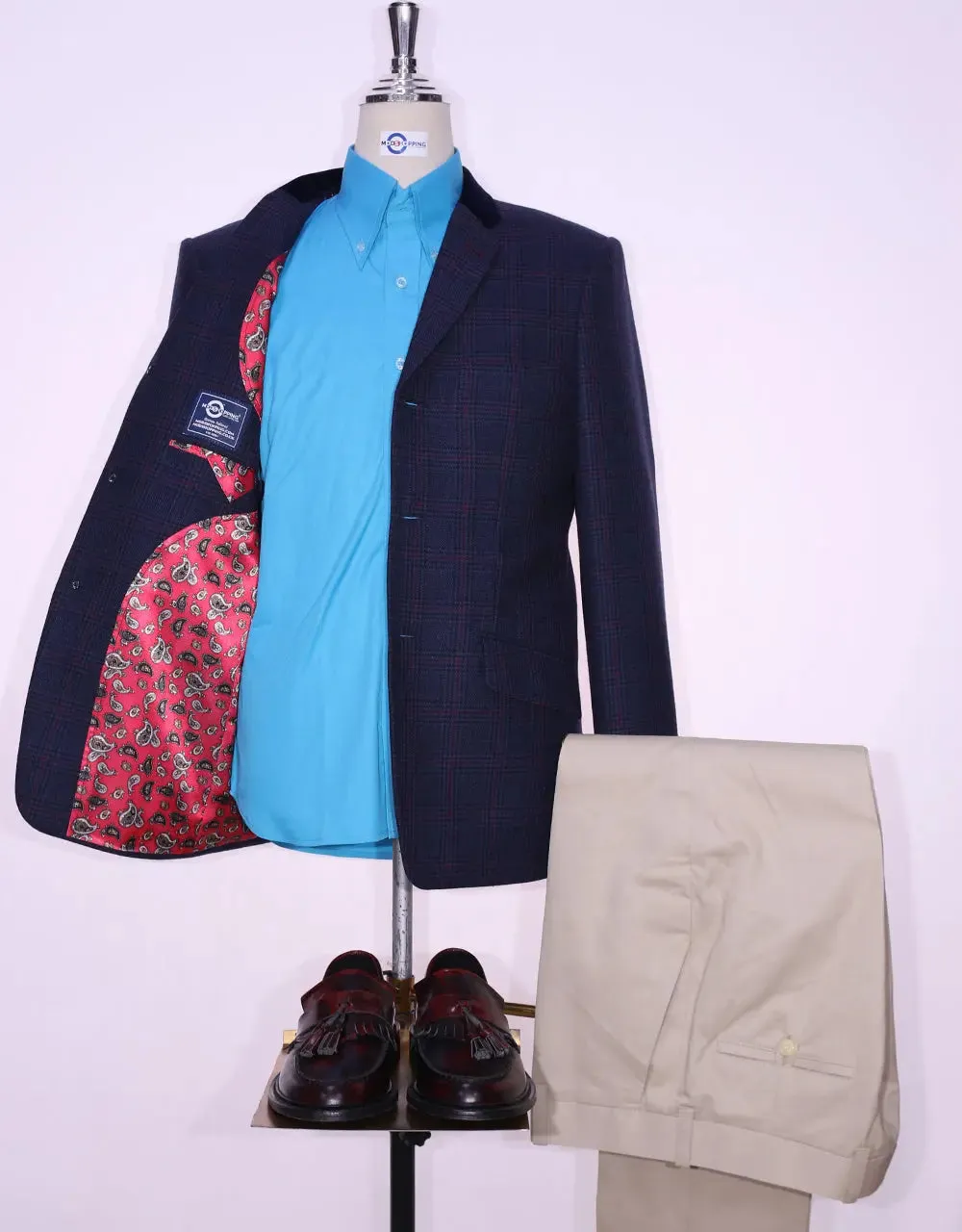This Only Jacket | Navy Blue Prince Of Wales Check Jacket