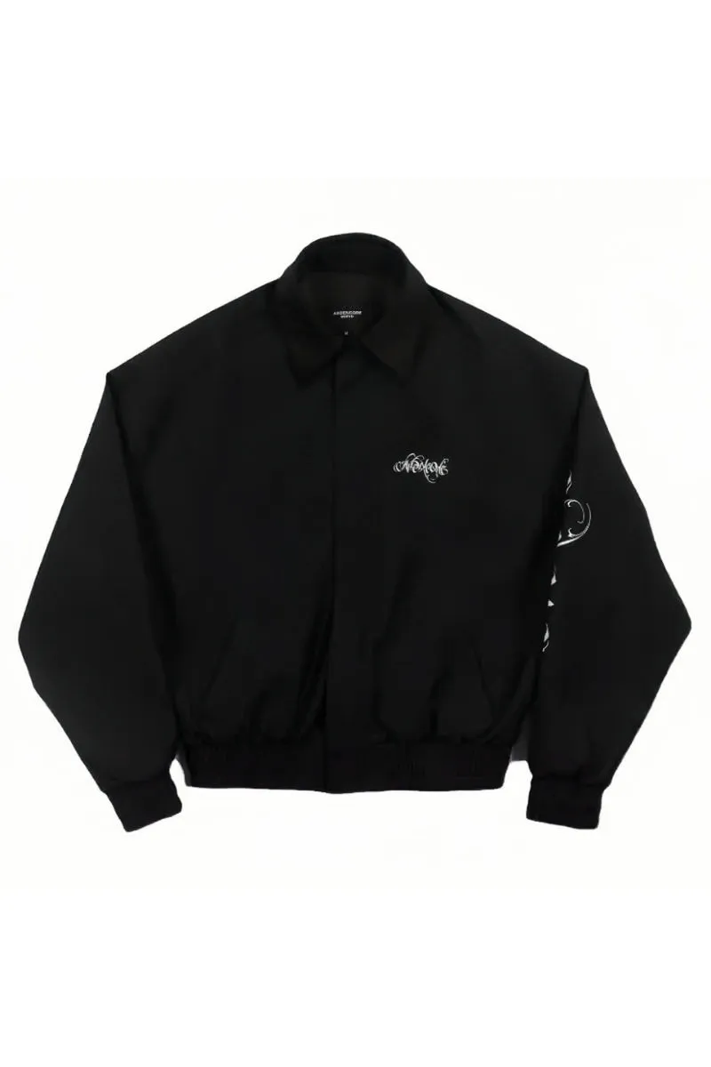 Unisex Loose-Fit Zipper Jacket with Star Moon Ring Print