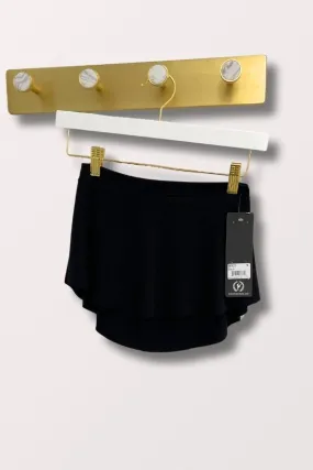 Womens High Low Pull On Mini Ballet Skirt - Black