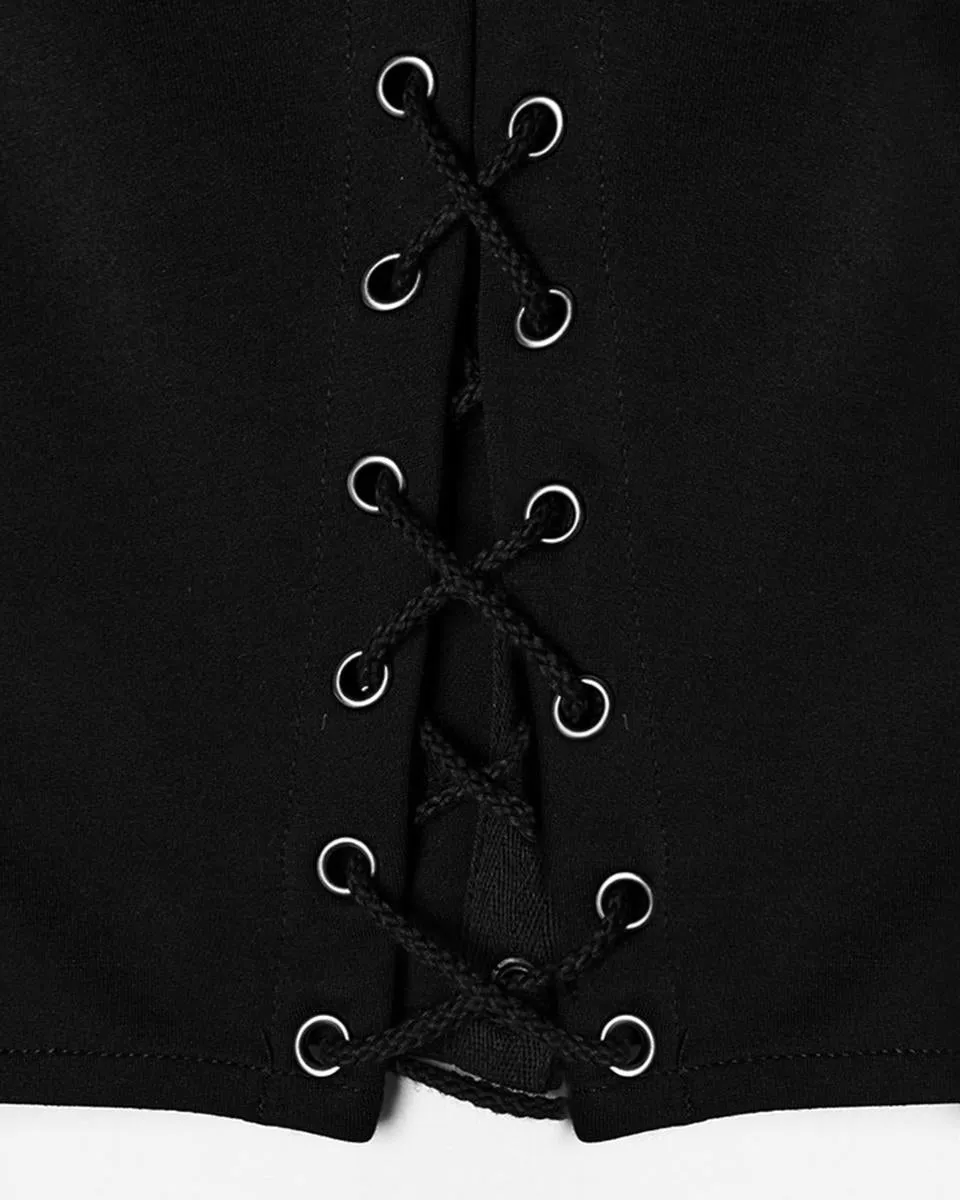 WQ-716BQF Daily Life Dark Punk Cross Side-Split Maxi Skirt